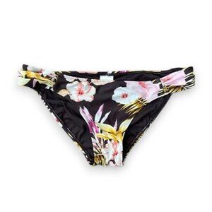 Xhilaration Floral Brown Palm Tree Design Bikini Bottoms Medium EUC